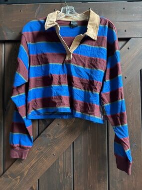 Stranger Things No Boundaries Cropped Striped Rugby Top